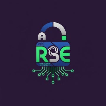 Abstract digital visualization of encryption algorithms with interconnected geometric shapes, glowing nodes, and flowing data streams representing AES, RSA, and ECC cryptography concepts.