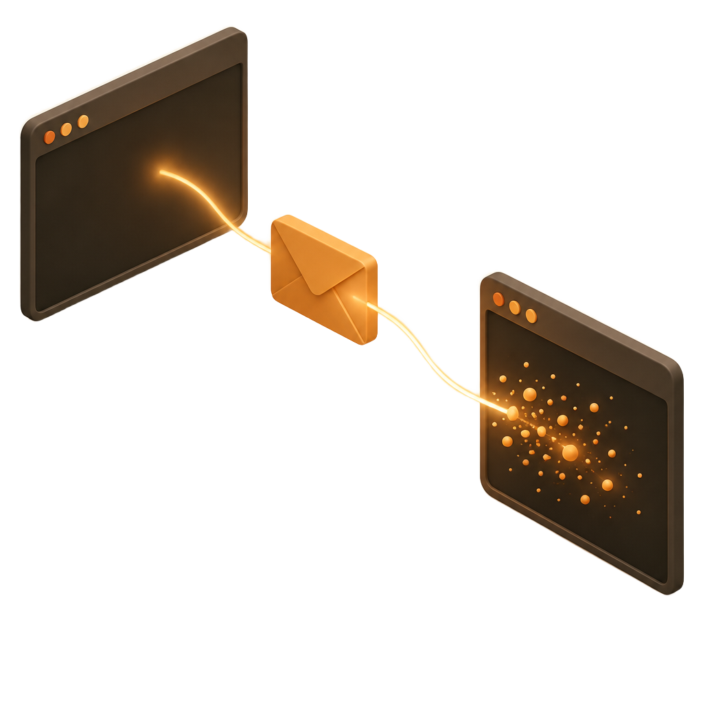 Encrypted file travelling through a one-time link and dissolving after download