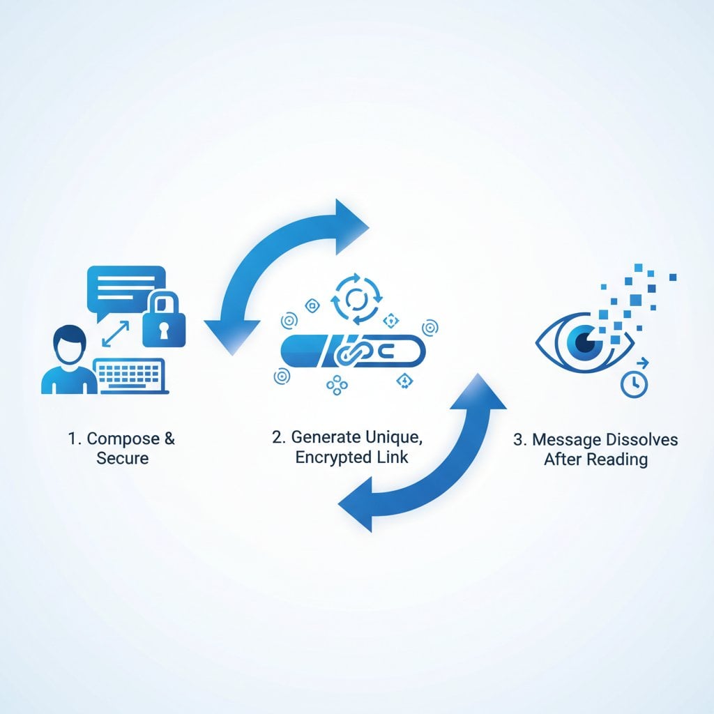 Secure credential sharing workflow using self-destructing private messages