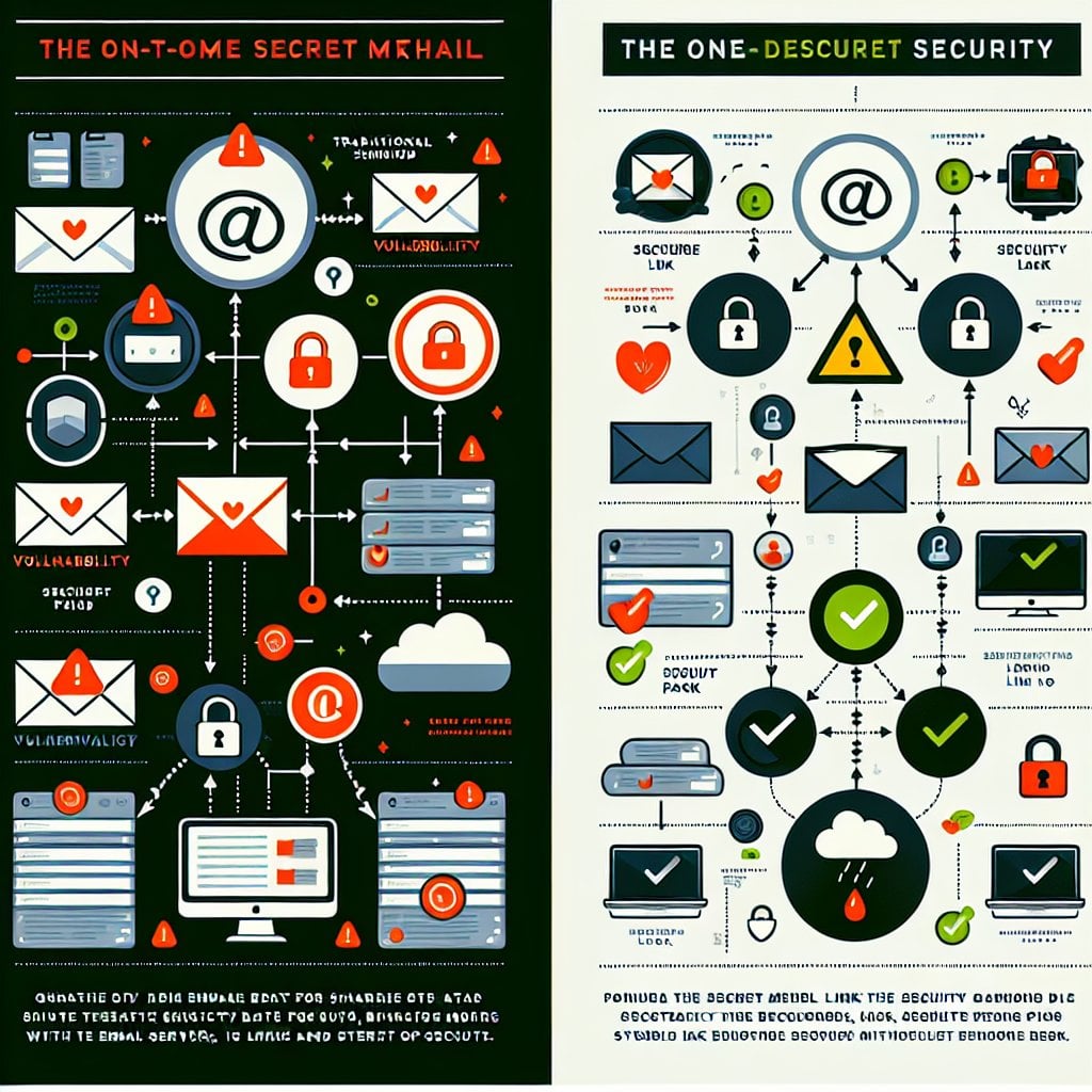 Comparison showing how secret links prevent data leaks versus traditional sharing methods