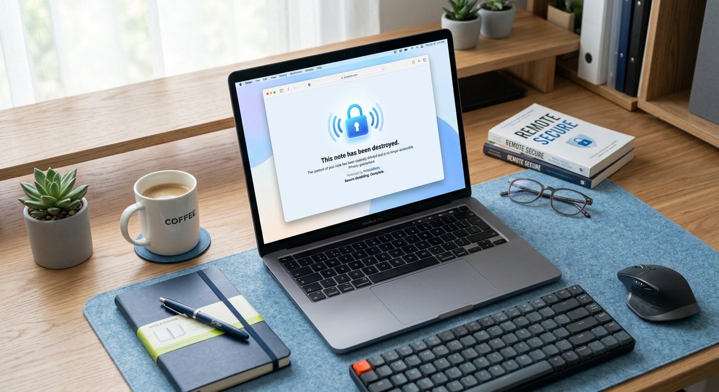 Remote work data security with self-destructing encrypted messages for distributed teams