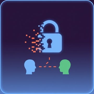 Modern illustration of a secure digital workspace showing encrypted messages disappearing on a laptop screen, representing remote work security and self-destructing communication tools.