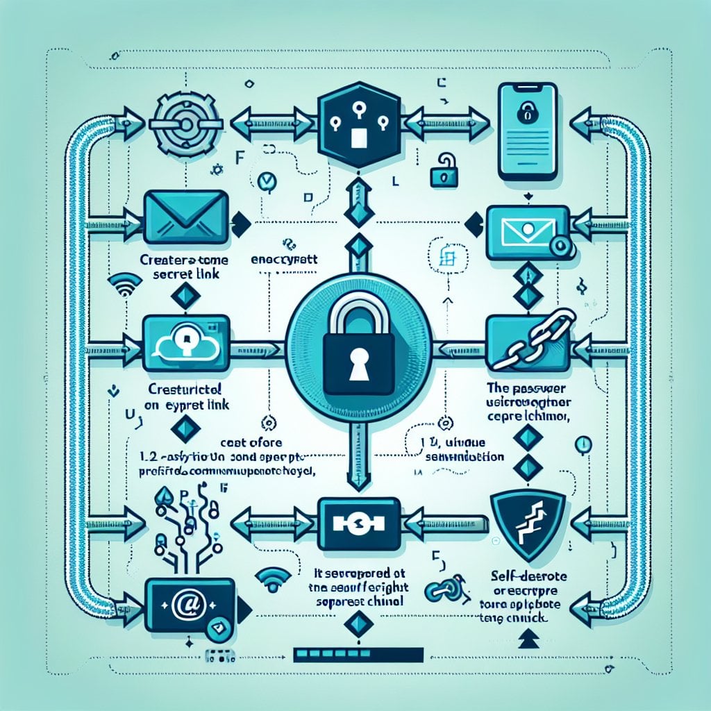 Workflow diagram showing best practices for creating and sharing secret links securely