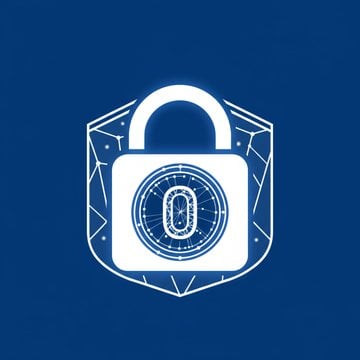Modern illustration of a locked digital vault with glowing encryption symbols and abstract data streams, representing zero knowledge encryption security.